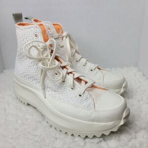 Converse Run Star Hike Platform Sneakers Womens Size 9.5 Peach/Orange/Egret